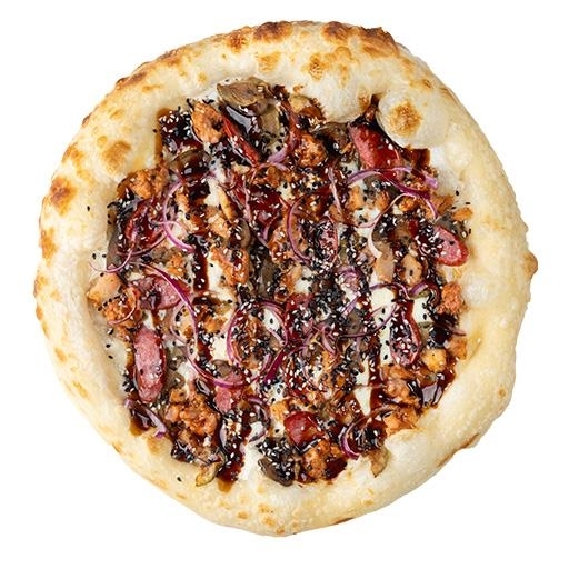 Пицца мясная с соусом терияки